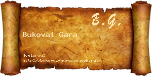 Bukovai Gara névjegykártya